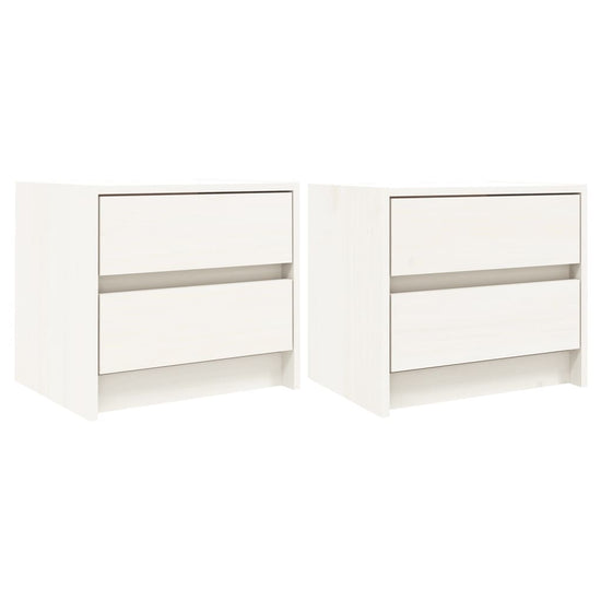 Nachtkastjes 2 st 40x31x35,5 cm massief grenenhout wit MeubelReus