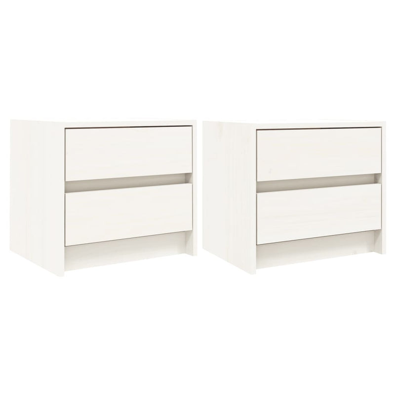 Nachtkastjes 2 st 40x31x35,5 cm massief grenenhout wit MeubelReus