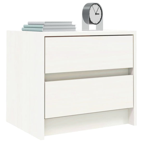 Nachtkastjes 2 st 40x31x35,5 cm massief grenenhout wit MeubelReus