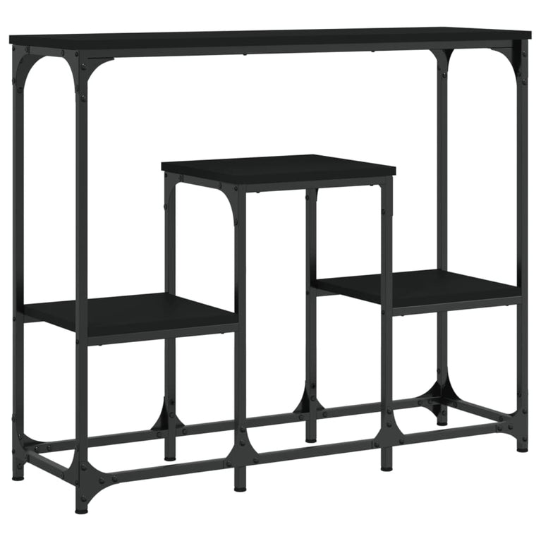 Wandtafel 89,5x28x76 cm bewerkt hout zwart MeubelReus