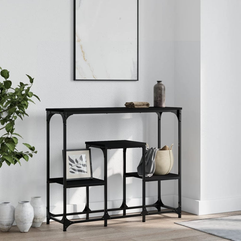 Wandtafel 89,5x28x76 cm bewerkt hout zwart MeubelReus