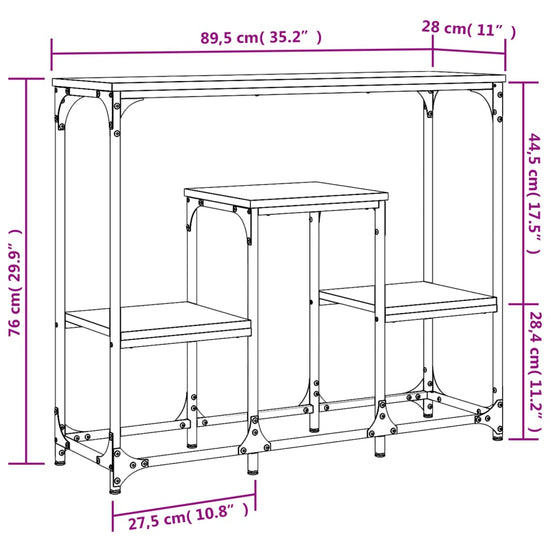 Wandtafel 89,5x28x76 cm bewerkt hout sonoma eikenkleurig MeubelReus