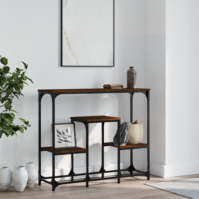 Wandtafel 89,5x28x76 cm bewerkt hout bruin eikenkleur MeubelReus