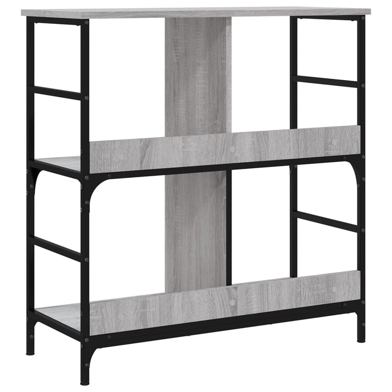 Boekenrek 78,5x33x82 cm bewerkt hout grijs sonoma eikenkleur MeubelReus