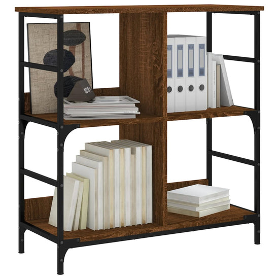Boekenrek 78,5x33x82 cm bewerkt hout bruin eikenkleur MeubelReus