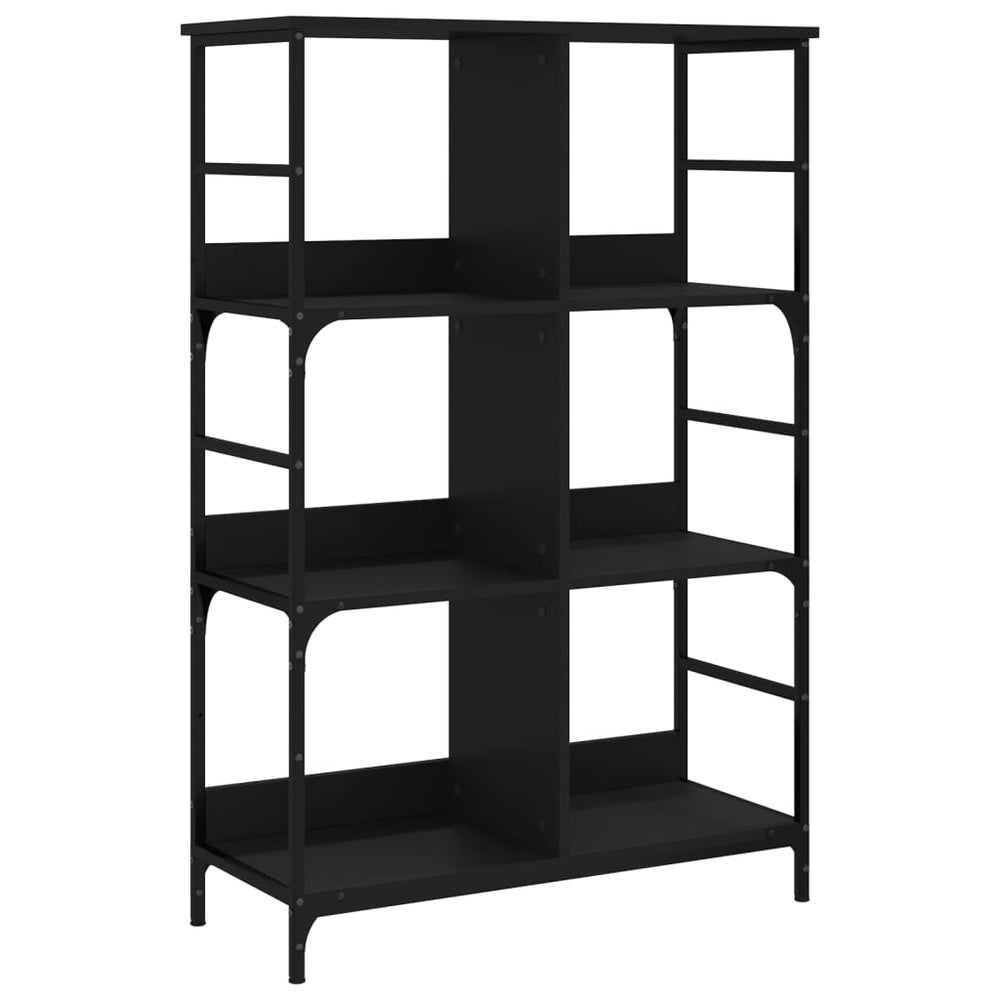 Boekenrek 78,5x33x117,5 cm bewerkt hout zwart MeubelReus