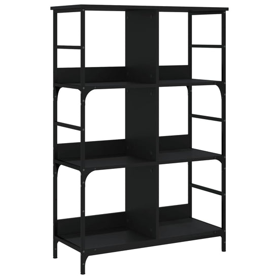Boekenrek 78,5x33x117,5 cm bewerkt hout zwart MeubelReus