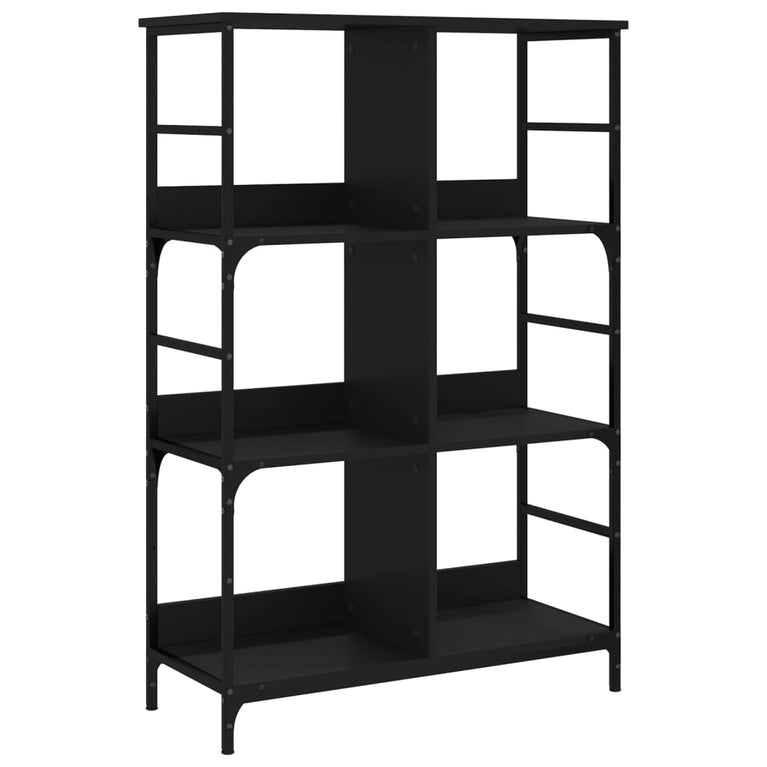 Boekenrek 78,5x33x117,5 cm bewerkt hout zwart MeubelReus