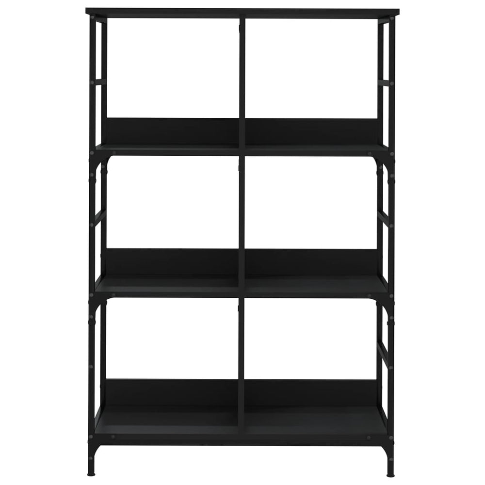 Boekenrek 78,5x33x117,5 cm bewerkt hout zwart MeubelReus