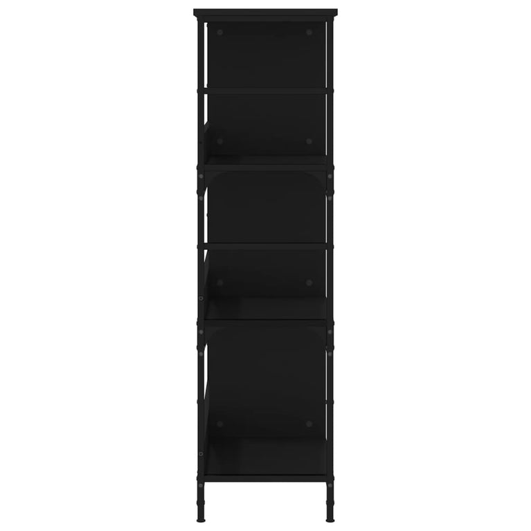 Boekenrek 78,5x33x117,5 cm bewerkt hout zwart MeubelReus