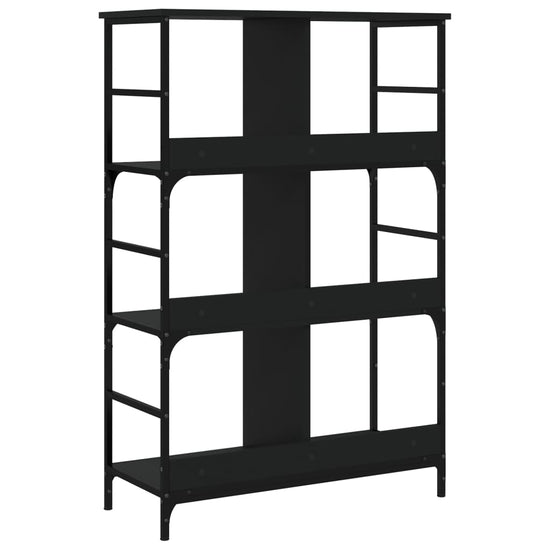 Boekenrek 78,5x33x117,5 cm bewerkt hout zwart MeubelReus