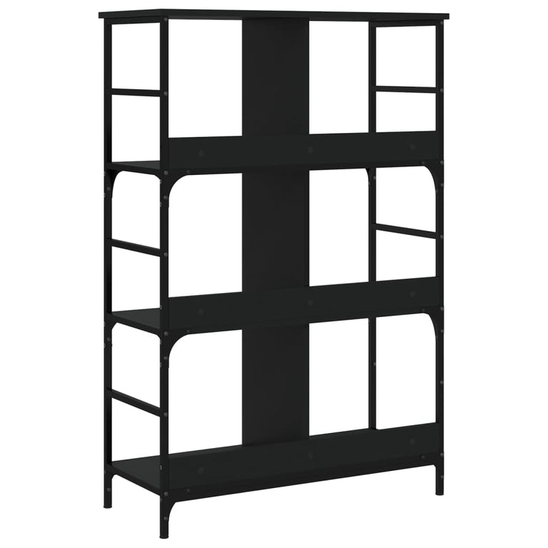 Boekenrek 78,5x33x117,5 cm bewerkt hout zwart MeubelReus