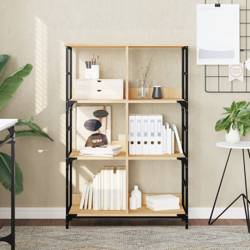 Boekenrek 78,5x33x117,5 cm bewerkt hout sonoma eikenkleurig MeubelReus