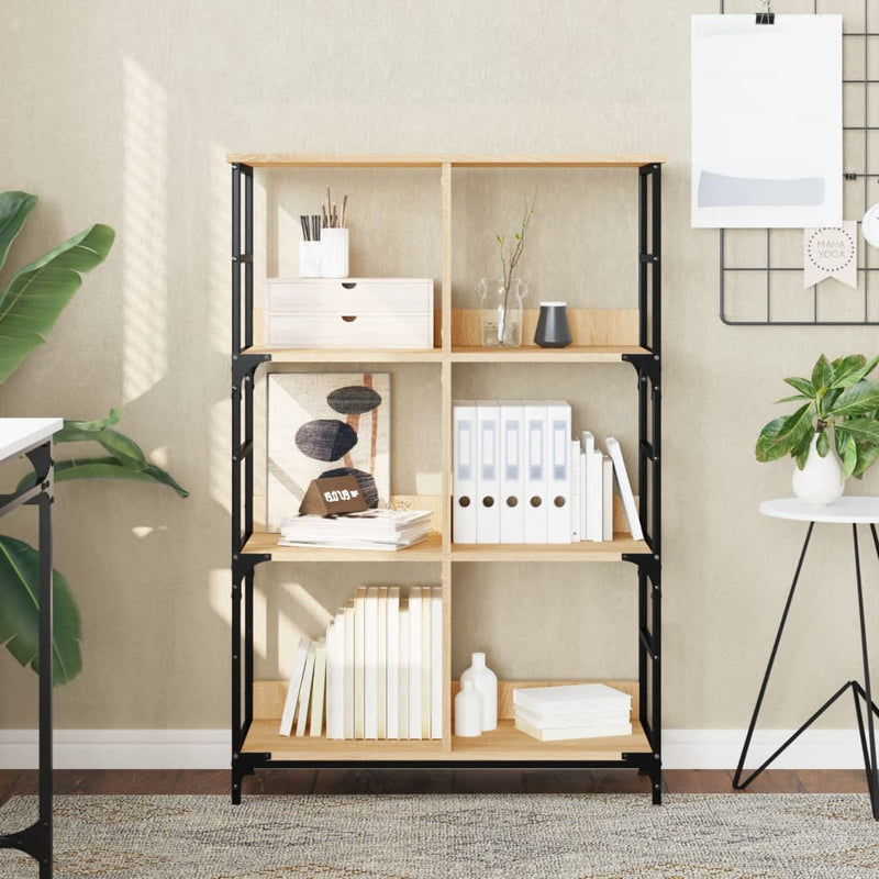 Boekenrek 78,5x33x117,5 cm bewerkt hout sonoma eikenkleurig MeubelReus