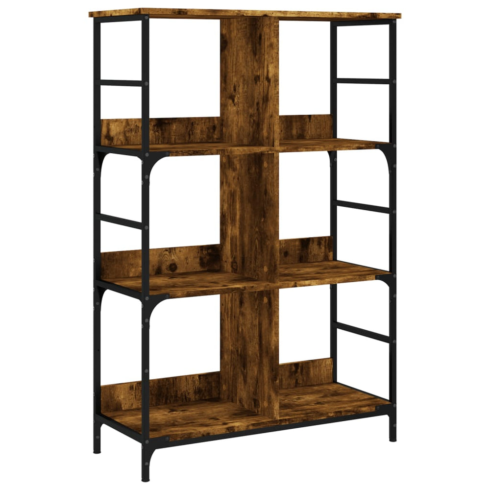 Boekenrek 78,5x33x117,5 cm bewerkt hout gerookt eikenkleurig MeubelReus