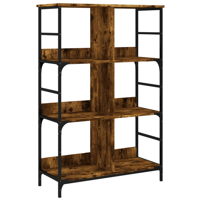 Boekenrek 78,5x33x117,5 cm bewerkt hout gerookt eikenkleurig MeubelReus