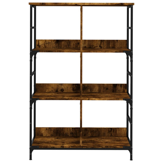 Boekenrek 78,5x33x117,5 cm bewerkt hout gerookt eikenkleurig MeubelReus