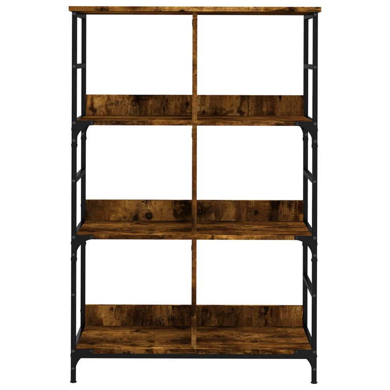 Boekenrek 78,5x33x117,5 cm bewerkt hout gerookt eikenkleurig MeubelReus