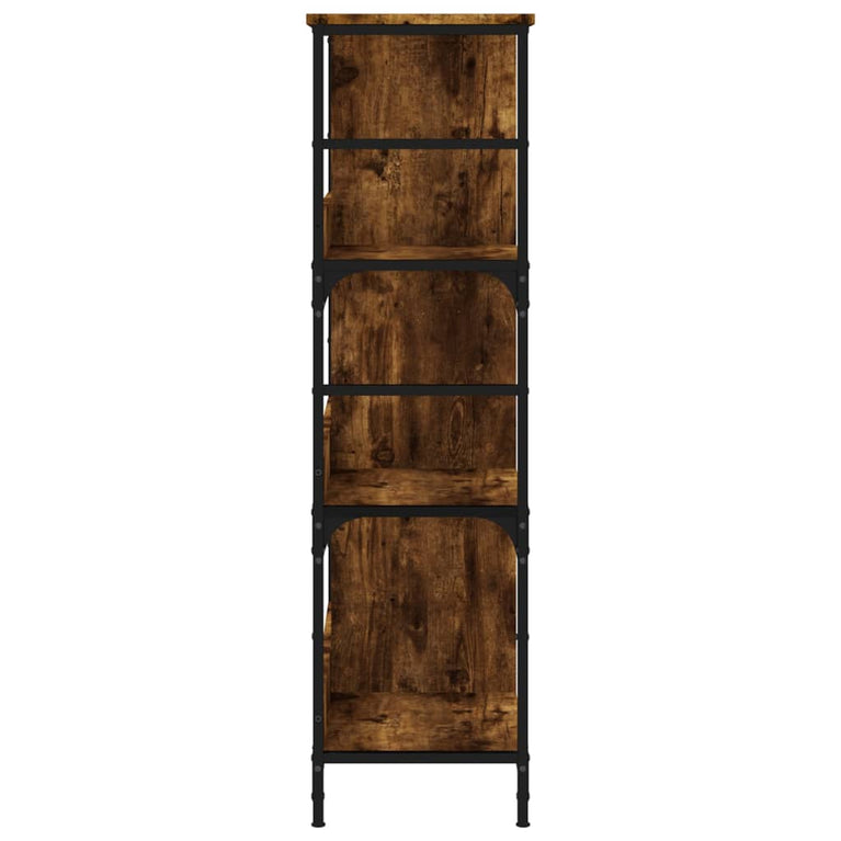 Boekenrek 78,5x33x117,5 cm bewerkt hout gerookt eikenkleurig MeubelReus