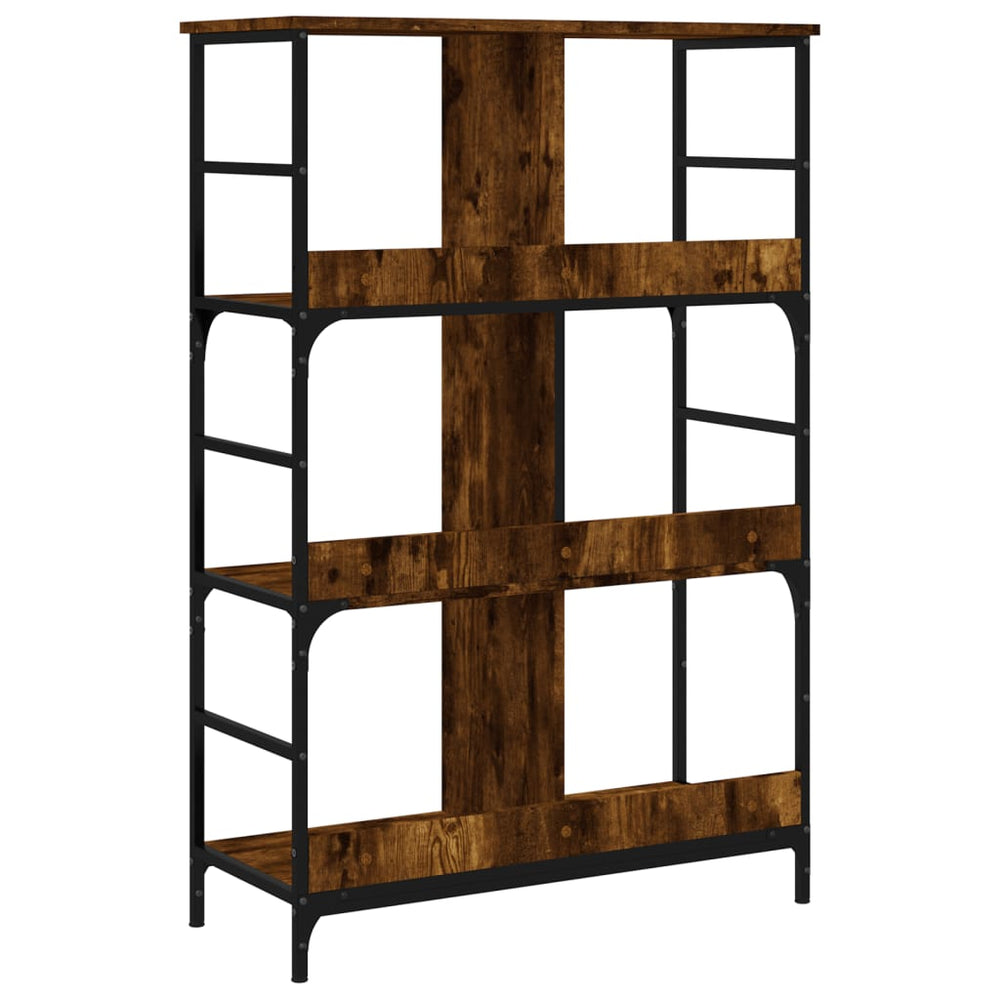 Boekenrek 78,5x33x117,5 cm bewerkt hout gerookt eikenkleurig MeubelReus