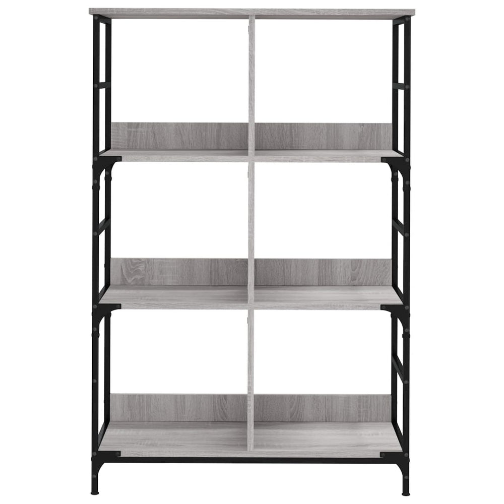 Boekenrek 78,5x33x117,5 cm bewerkt hout grijs sonoma eikenkleur MeubelReus