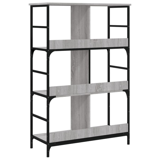 Boekenrek 78,5x33x117,5 cm bewerkt hout grijs sonoma eikenkleur MeubelReus