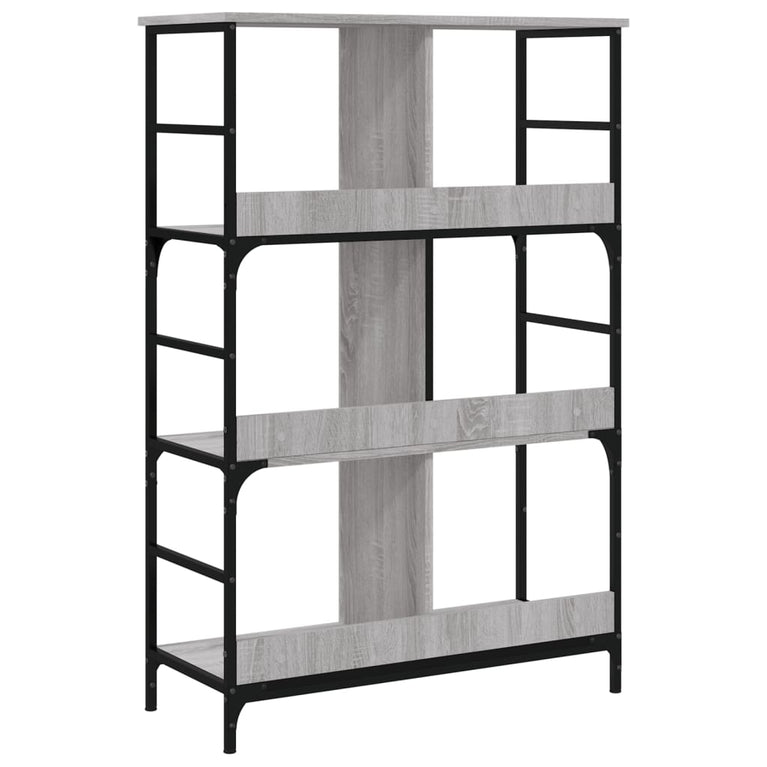 Boekenrek 78,5x33x117,5 cm bewerkt hout grijs sonoma eikenkleur MeubelReus