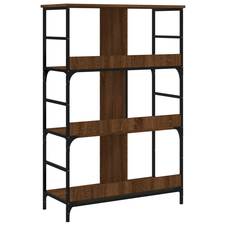 Boekenrek 78,5x33x117,5 cm bewerkt hout bruin eikenkleur MeubelReus