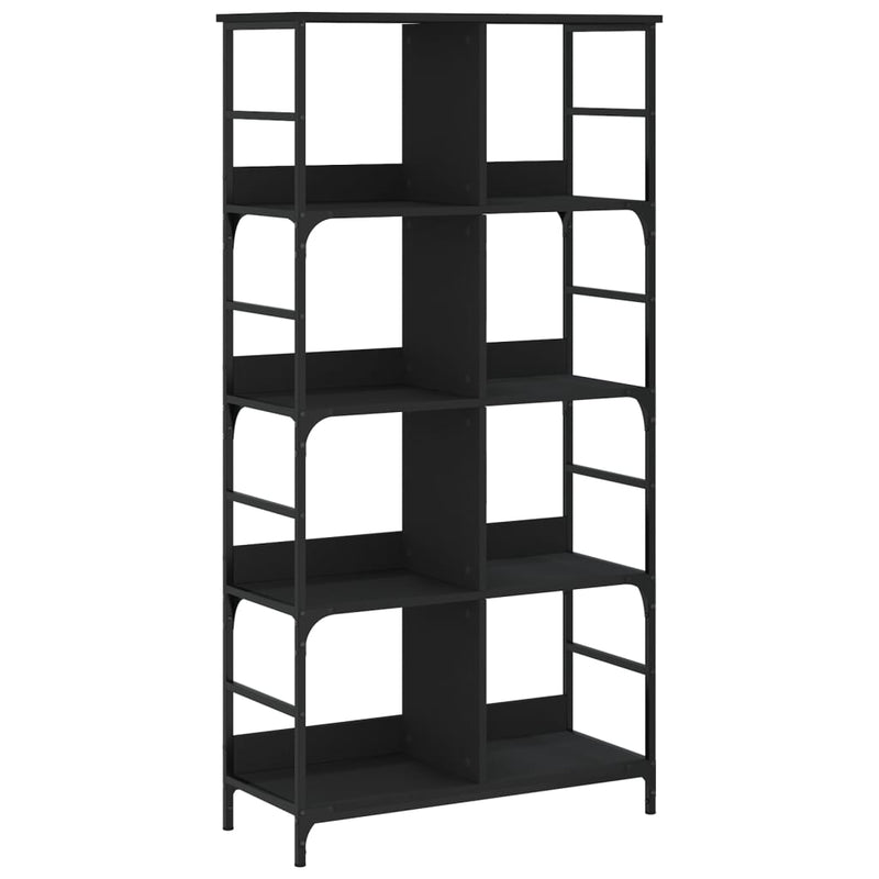 Boekenkast 78,5x33x153 cm bewerkt hout zwart MeubelReus