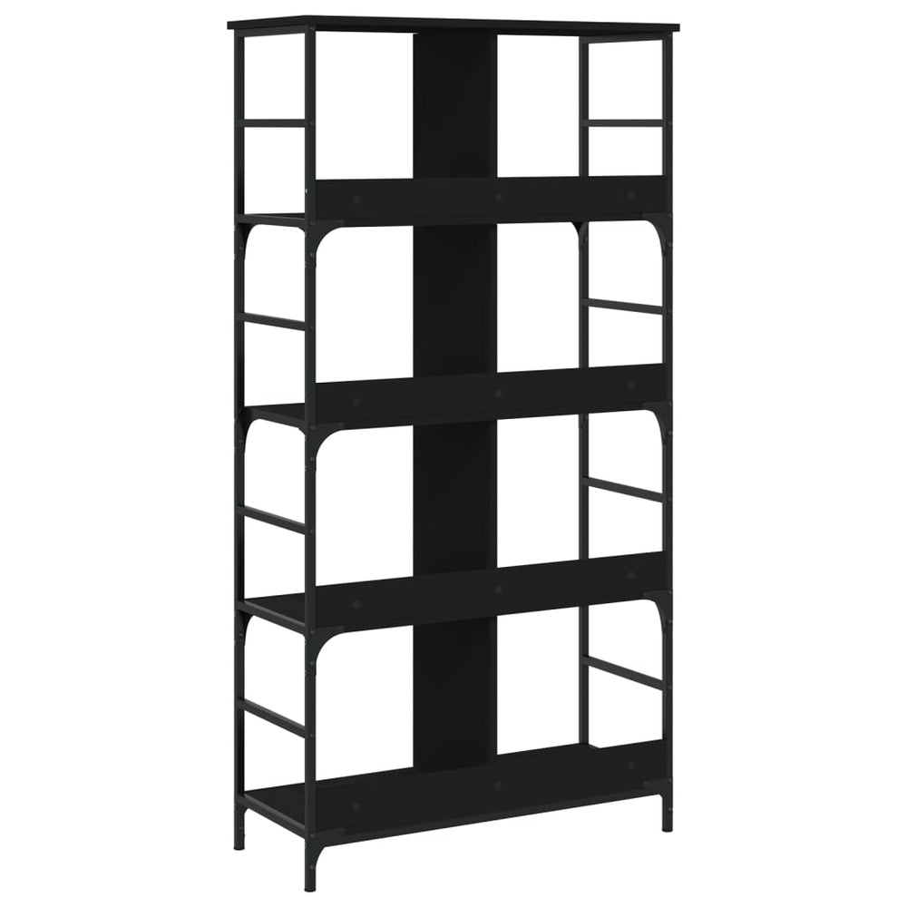 Boekenkast 78,5x33x153 cm bewerkt hout zwart MeubelReus