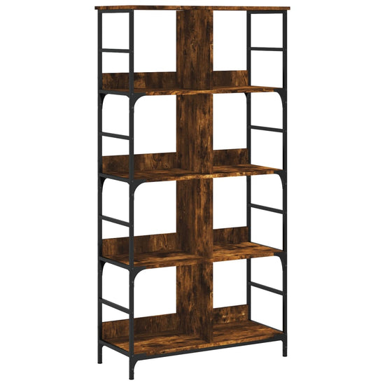 Boekenrek 78,5x33x153 cm bewerkt hout gerookt eikenkleurig MeubelReus