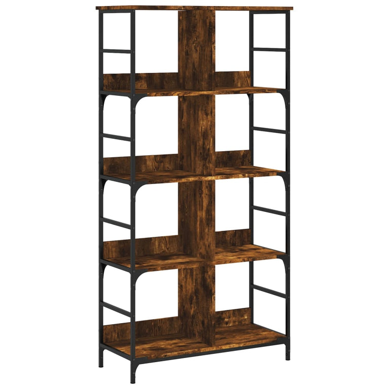 Boekenrek 78,5x33x153 cm bewerkt hout gerookt eikenkleurig MeubelReus
