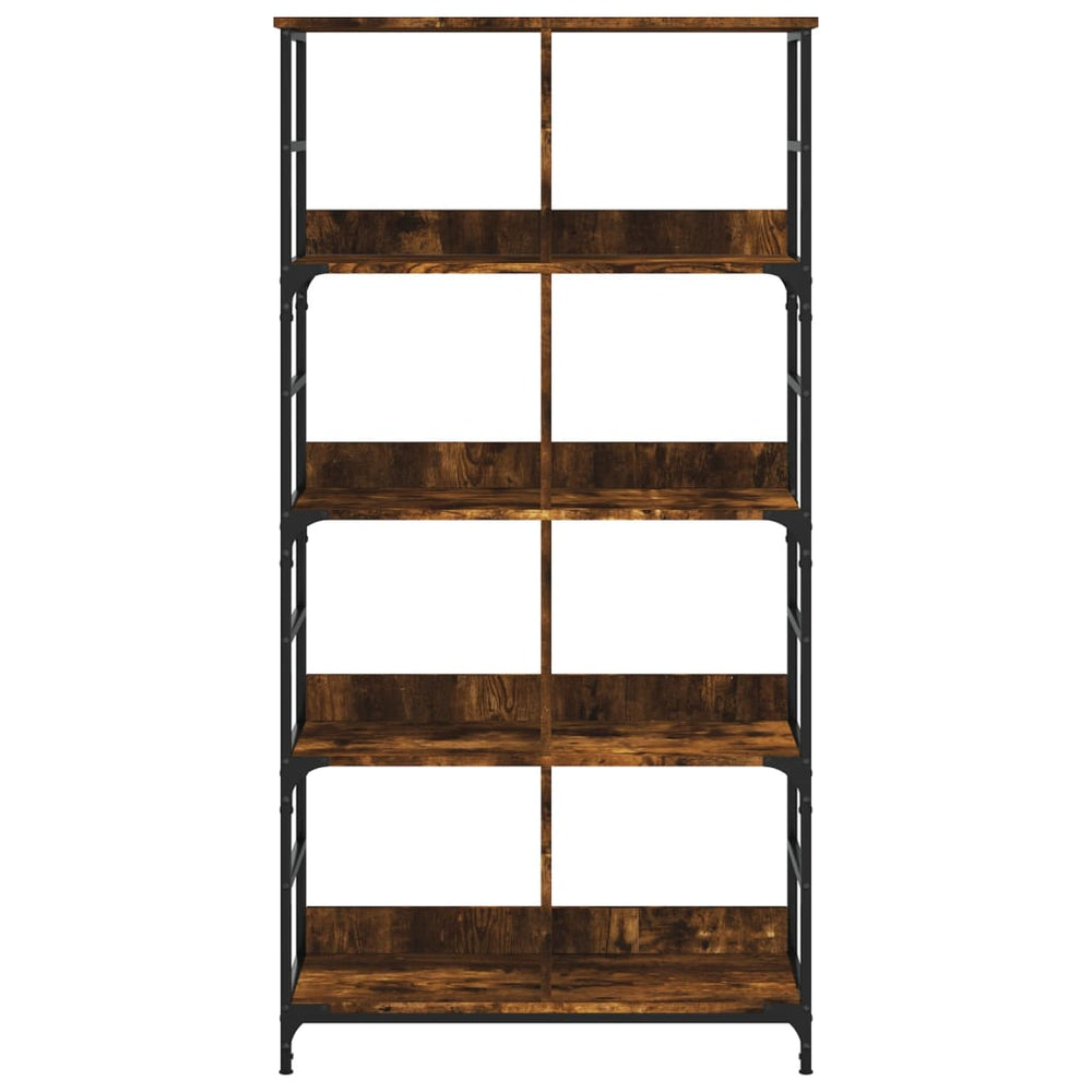 Boekenrek 78,5x33x153 cm bewerkt hout gerookt eikenkleurig MeubelReus