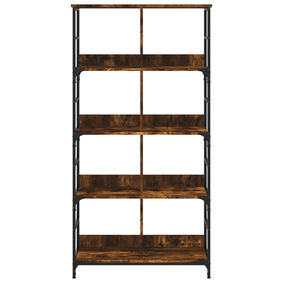 Boekenrek 78,5x33x153 cm bewerkt hout gerookt eikenkleurig MeubelReus