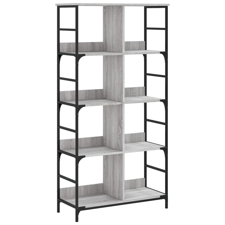 Boekenrek 78,5x33x153 cm bewerkt hout grijs sonoma eikenkleur MeubelReus