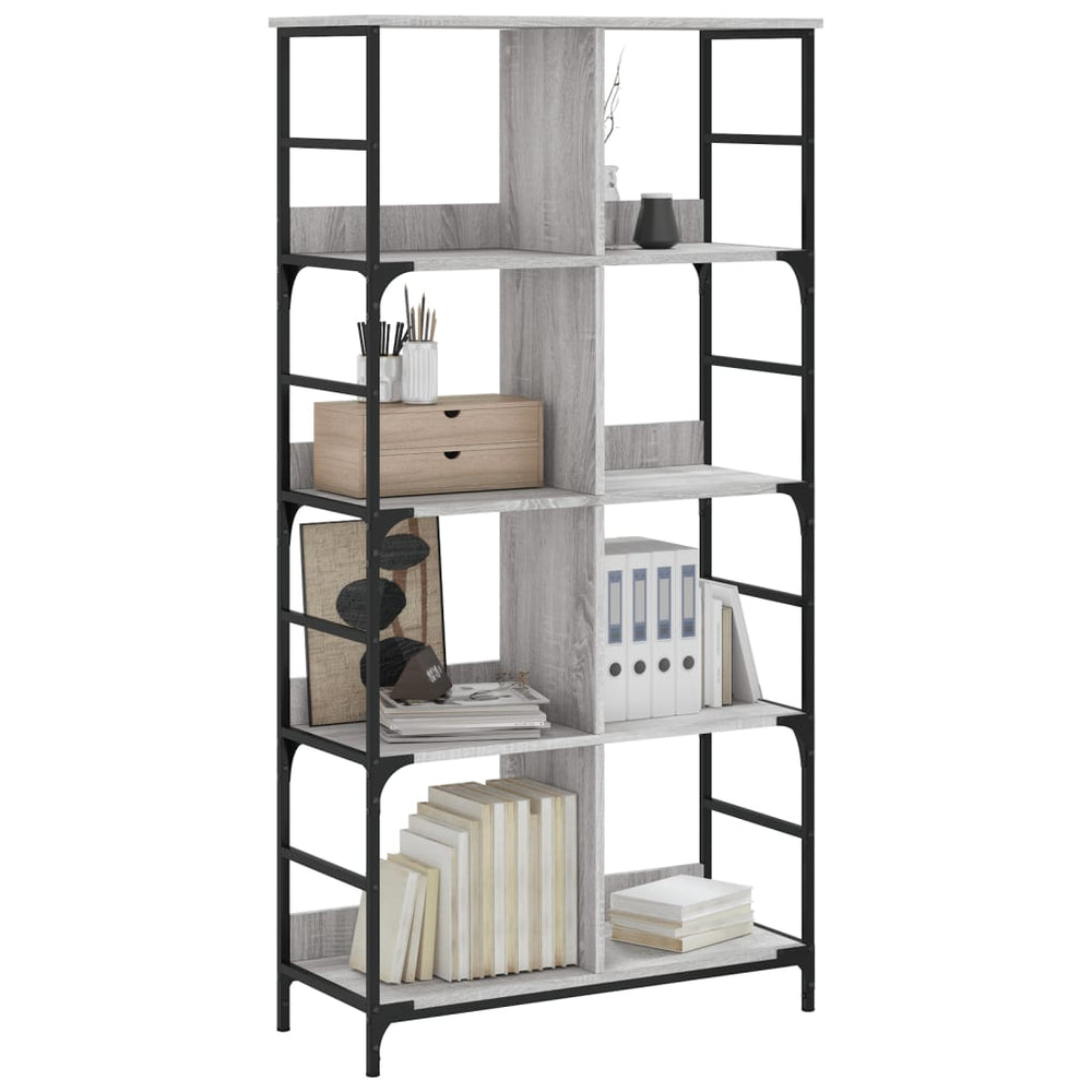 Boekenrek 78,5x33x153 cm bewerkt hout grijs sonoma eikenkleur MeubelReus