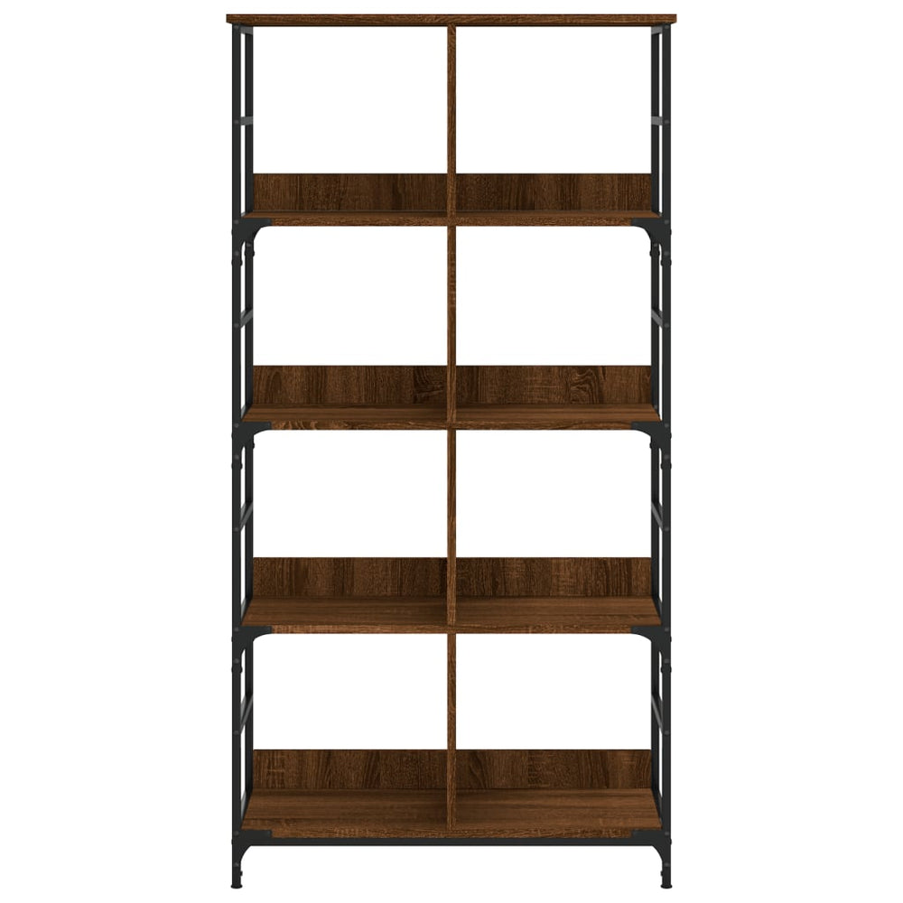 Boekenrek 78,5x33x153 cm bewerkt hout bruin eikenkleur MeubelReus
