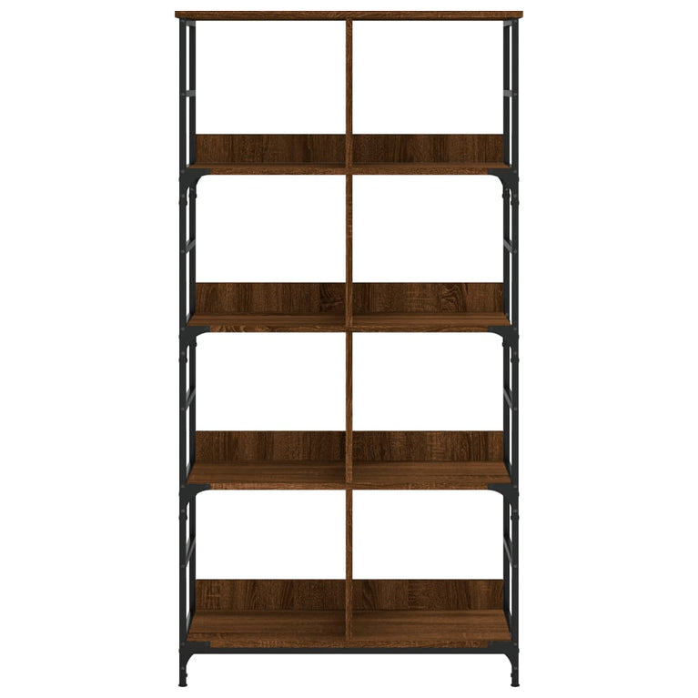 Boekenrek 78,5x33x153 cm bewerkt hout bruin eikenkleur MeubelReus