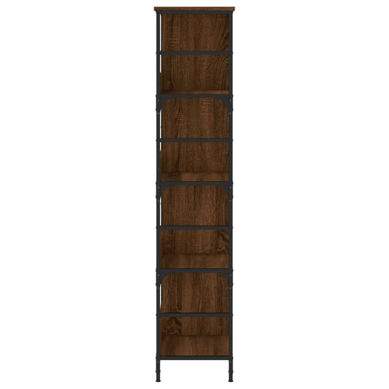 Boekenrek 78,5x33x153 cm bewerkt hout bruin eikenkleur MeubelReus