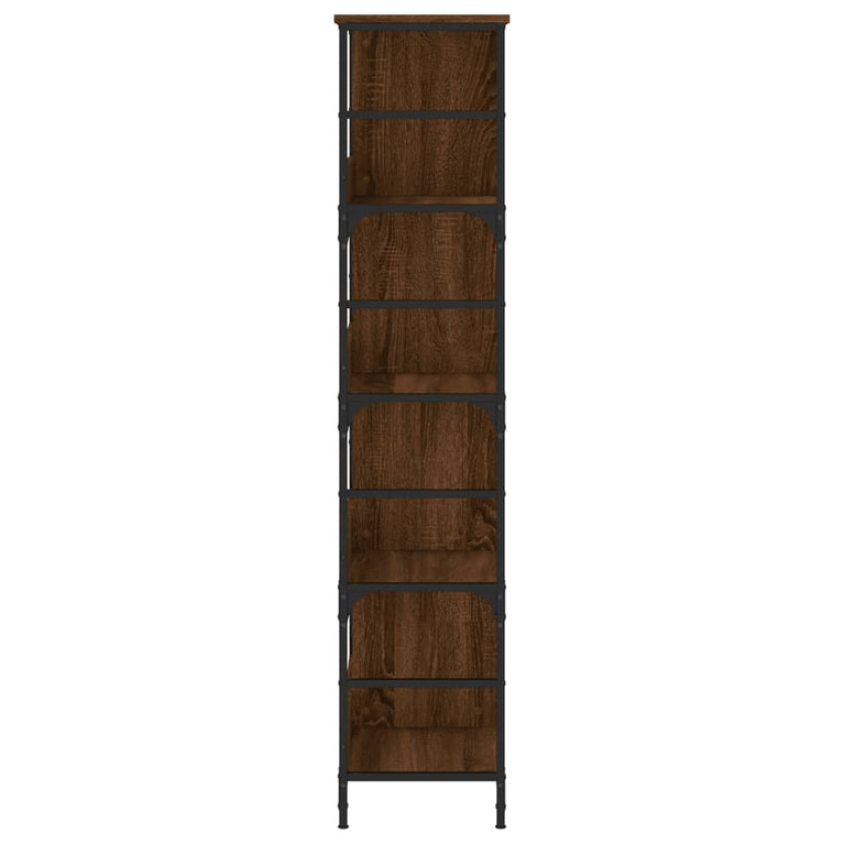 Boekenrek 78,5x33x153 cm bewerkt hout bruin eikenkleur MeubelReus