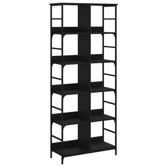 Boekenrek 78,5x33x188,5 cm bewerkt hout zwart MeubelReus