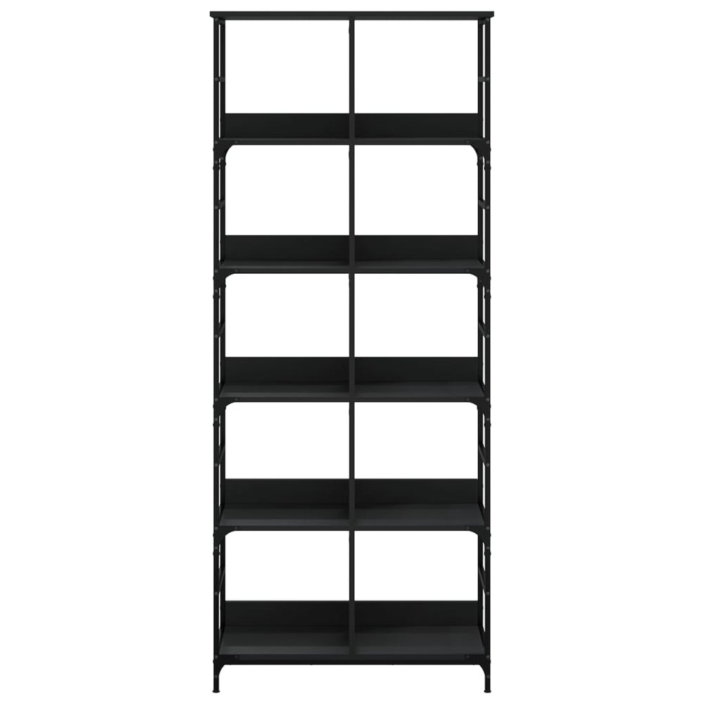 Boekenrek 78,5x33x188,5 cm bewerkt hout zwart MeubelReus
