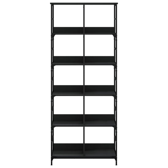 Boekenrek 78,5x33x188,5 cm bewerkt hout zwart MeubelReus