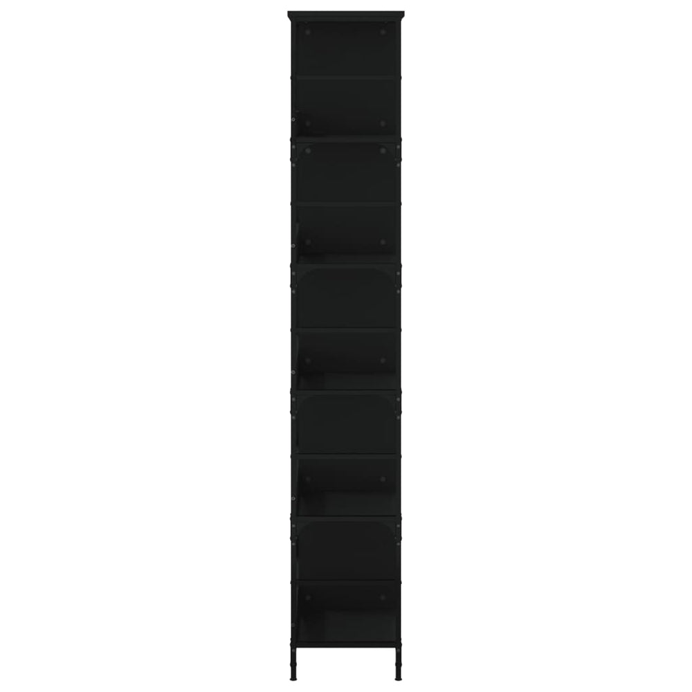 Boekenrek 78,5x33x188,5 cm bewerkt hout zwart MeubelReus