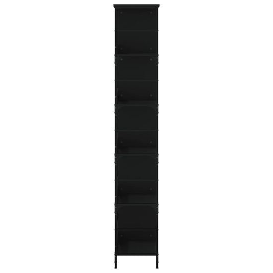 Boekenrek 78,5x33x188,5 cm bewerkt hout zwart MeubelReus