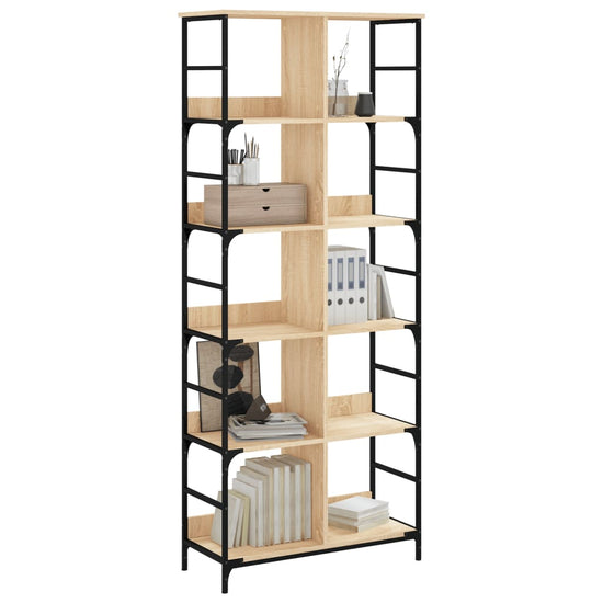 Boekenrek 78,5x33x188,5 cm bewerkt hout sonoma eikenkleurig MeubelReus