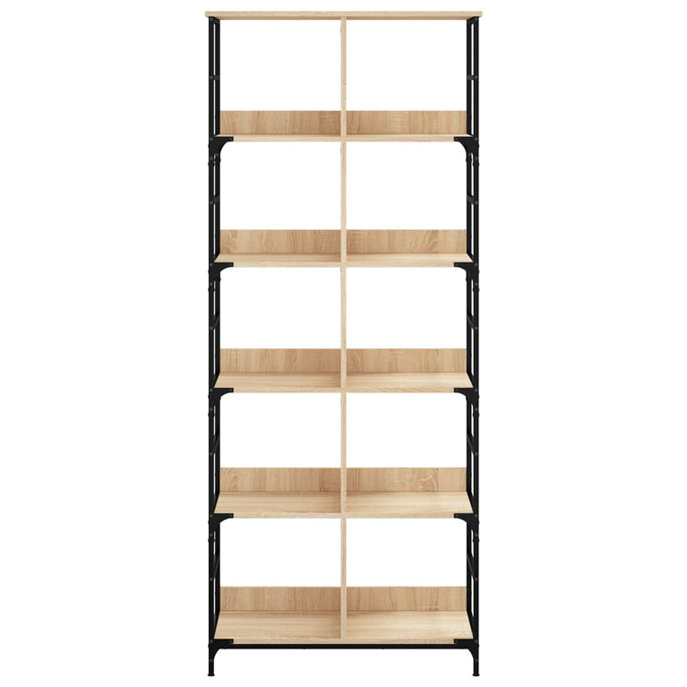 Boekenrek 78,5x33x188,5 cm bewerkt hout sonoma eikenkleurig MeubelReus