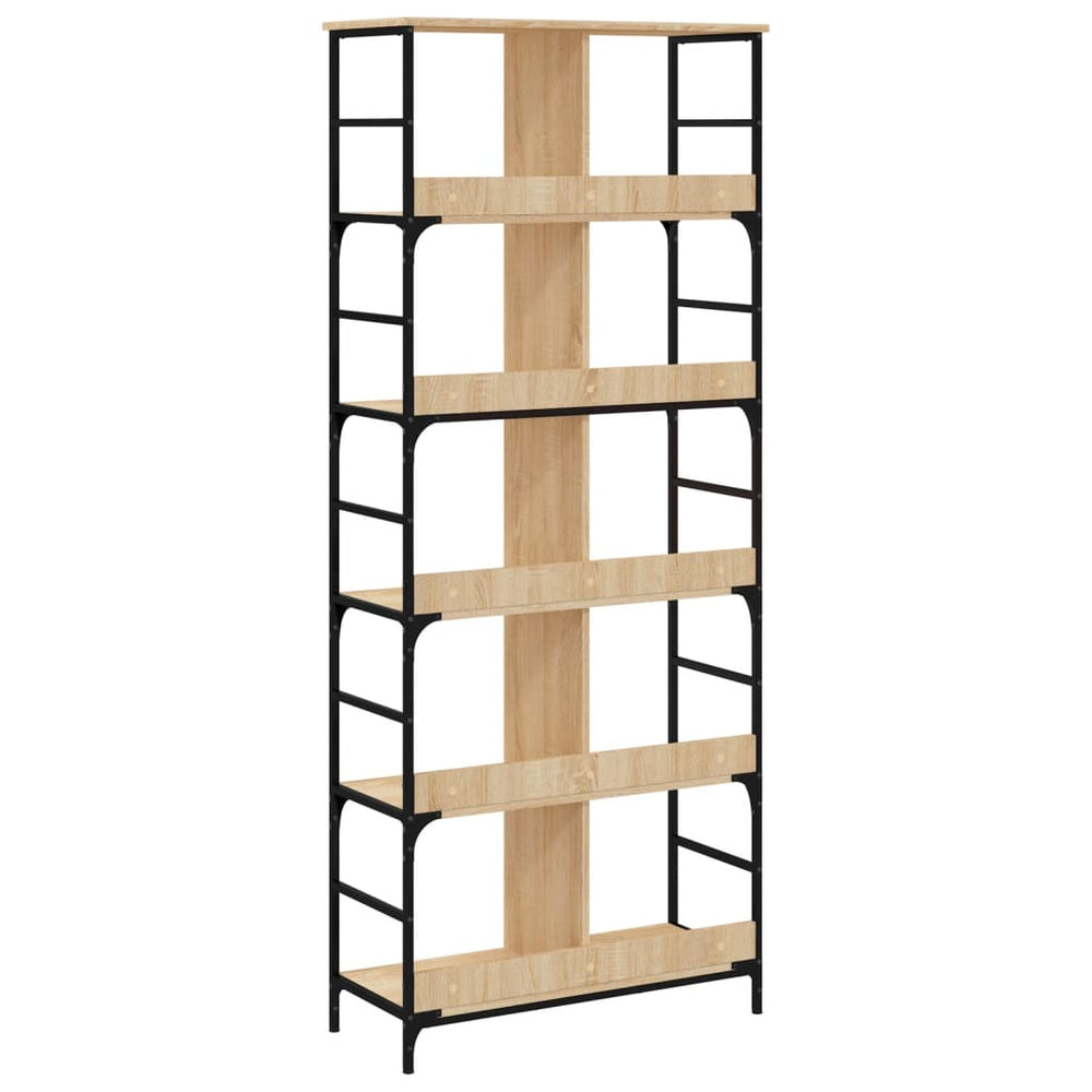 Boekenrek 78,5x33x188,5 cm bewerkt hout sonoma eikenkleurig MeubelReus