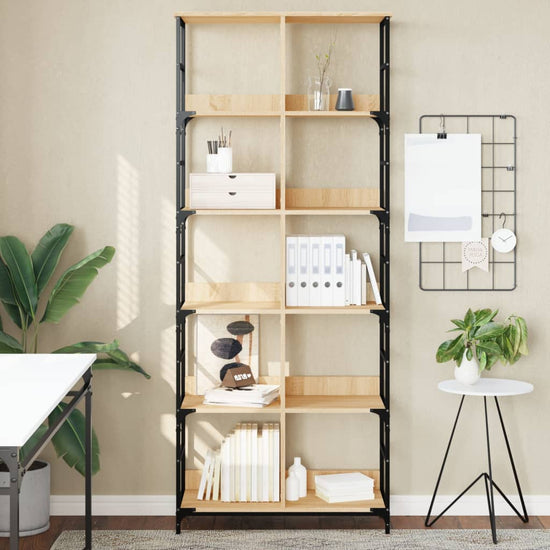 Boekenrek 78,5x33x188,5 cm bewerkt hout sonoma eikenkleurig MeubelReus