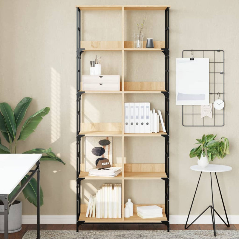 Boekenrek 78,5x33x188,5 cm bewerkt hout sonoma eikenkleurig MeubelReus
